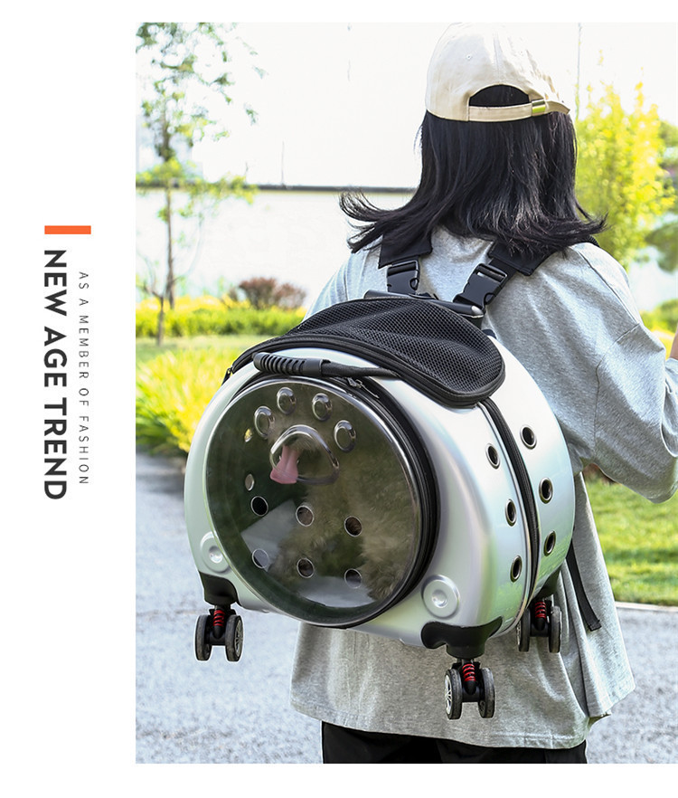 Pet Trolley Case Dual-use Pet Backpack Multi-function Space Pet Carrier