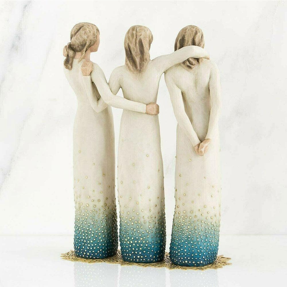 Sisters Forever Hand-painted Sculpture