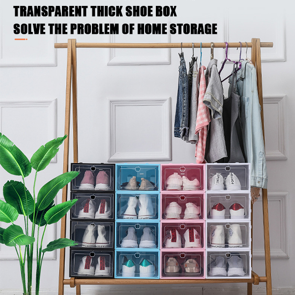 Shoe Storage Box Shoe Box Transparent Plastic Stackable Shoe Storage Box Saves Space And Fits Us Sizes