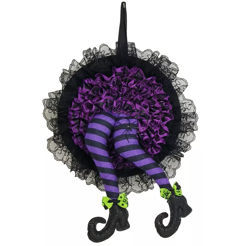 Halloween Witch Legs Wreath