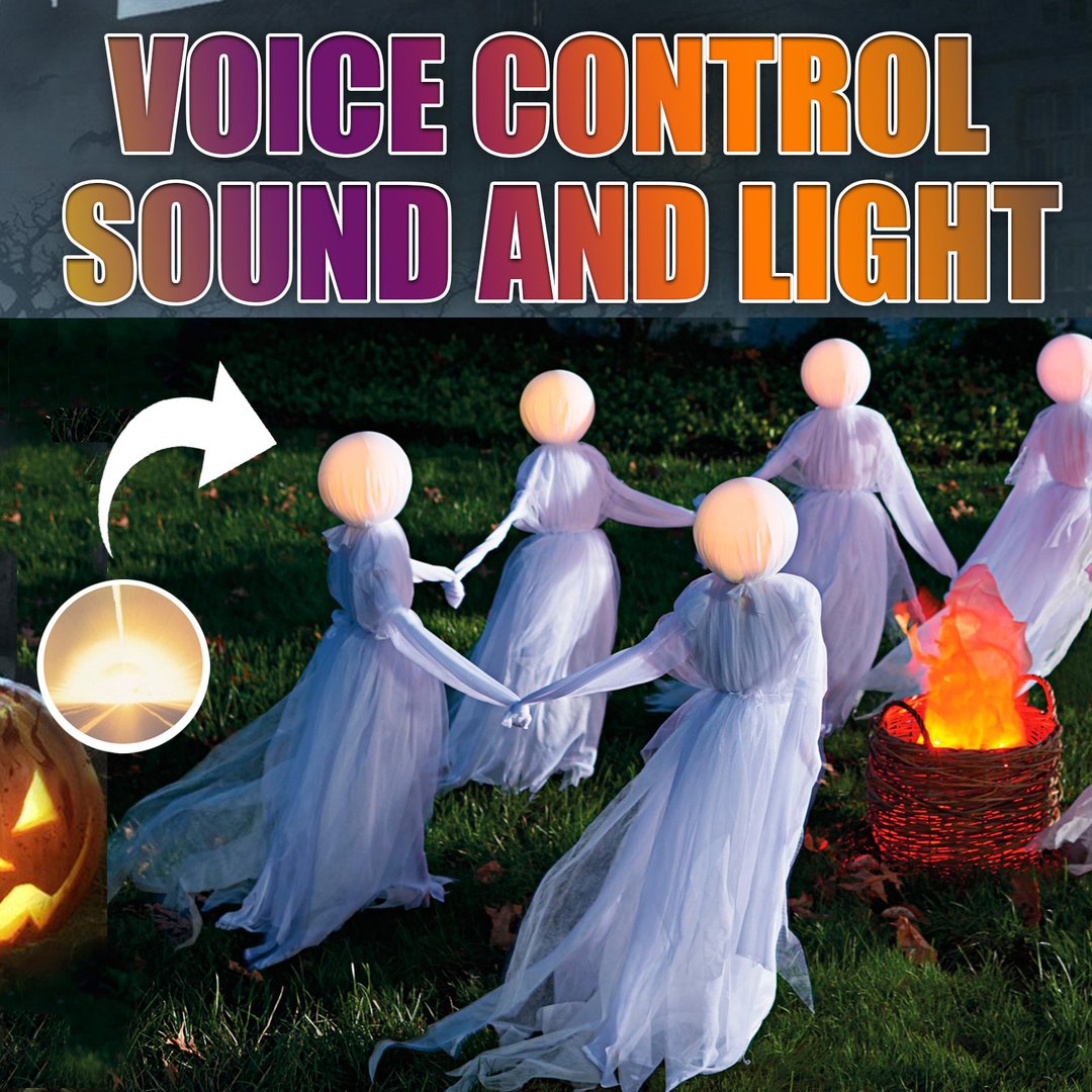 Halloween Garden Decorations Holding Hands White Witch