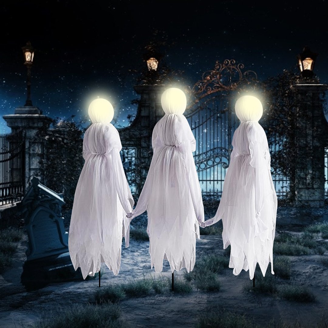 Halloween Garden Decorations Holding Hands White Witch