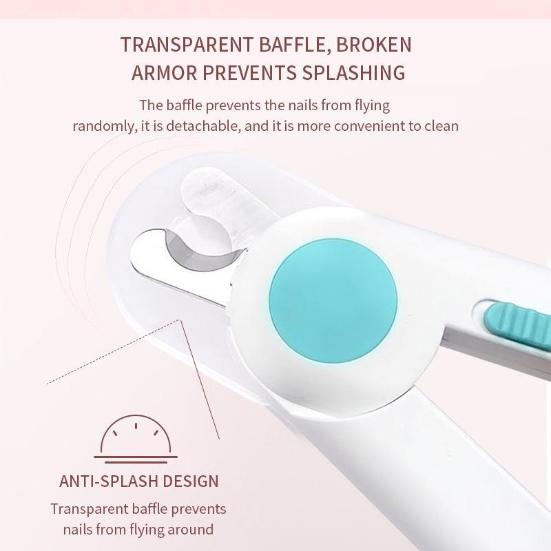 Pet Nail Clippers With LED Light To Avoid Over-Cutting Pink
