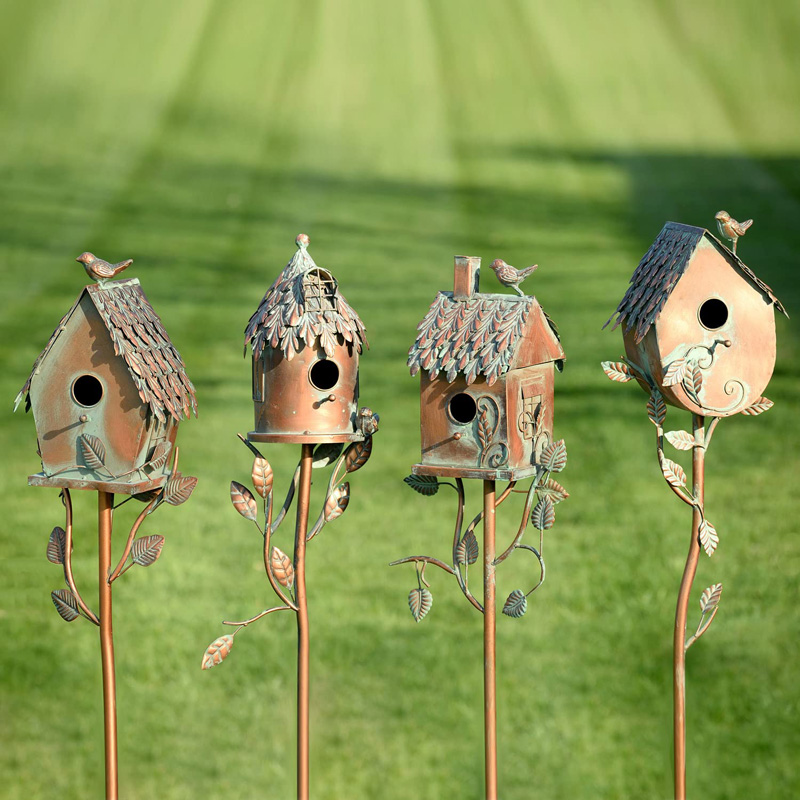 Birdhouse Garden Stakes