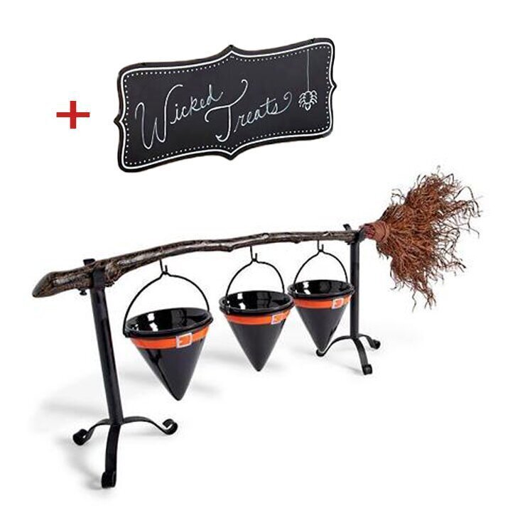 Broomstick Snack Bowl Stand,Halloween Party Decoration