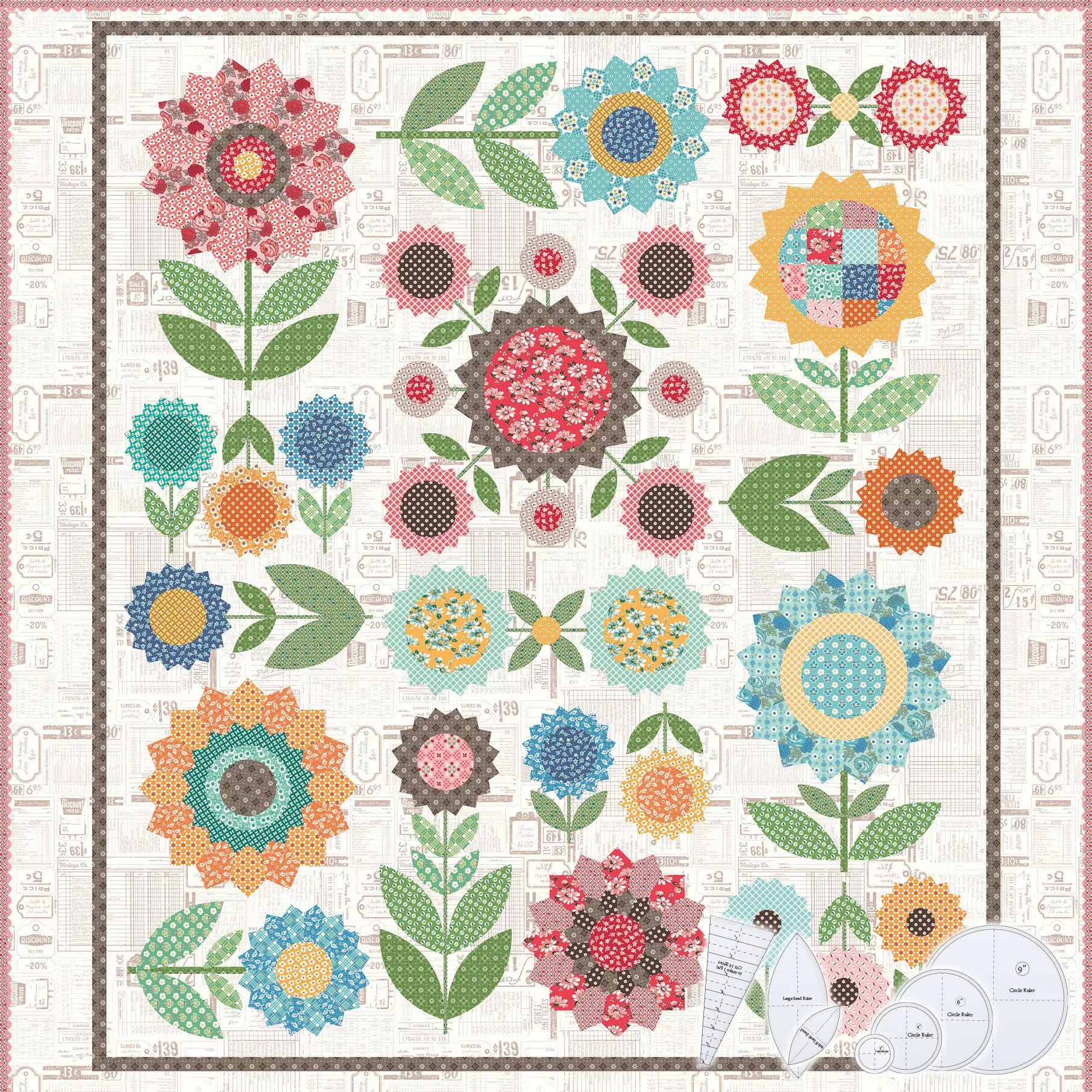 Sunflower Quilt Template Set