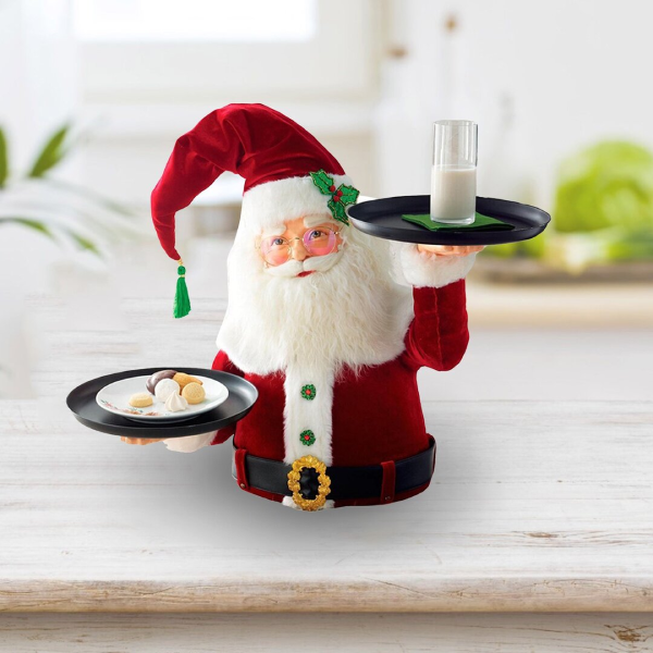 Santa Snack Stand Holiday Party Decoration Fruit Plate Snack Stand Cake Display Stand Pastry Plate Serving Tray