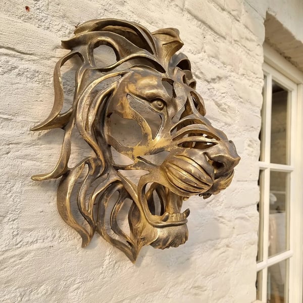 💥LAST DAY -70%OFF💥 - 🦁Rare Find-Large Lion Head Wall Mounted Art Sculpture🎁