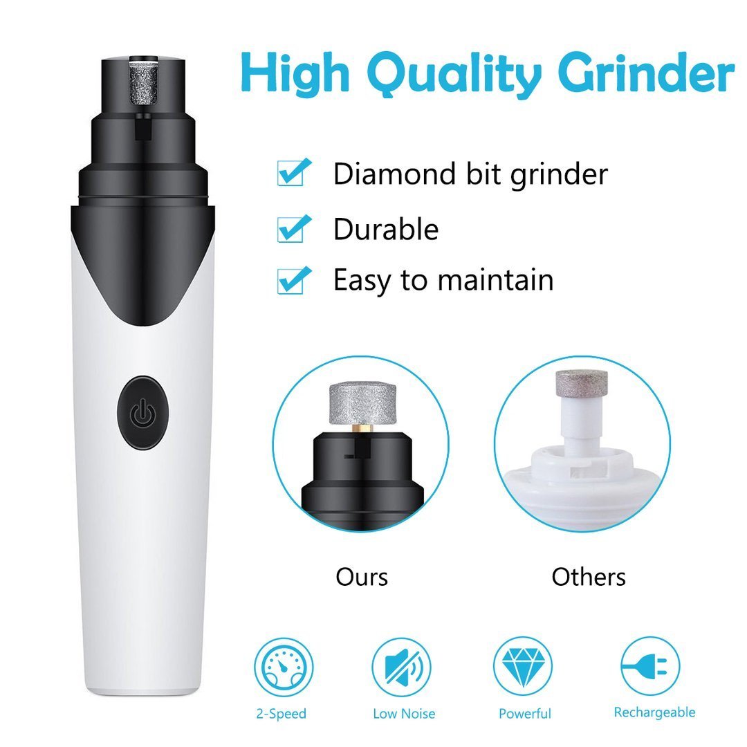 Dog Nail Trimmer - Electric Nail Grinder For Dogs - Soft Pet Paws