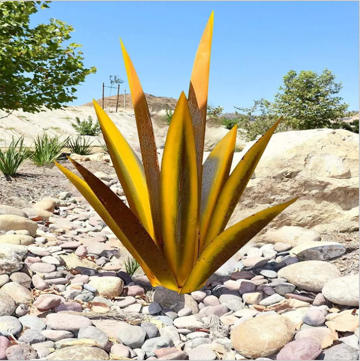 Metal Agave Yard Art Lawn Ornaments Tequila Statue