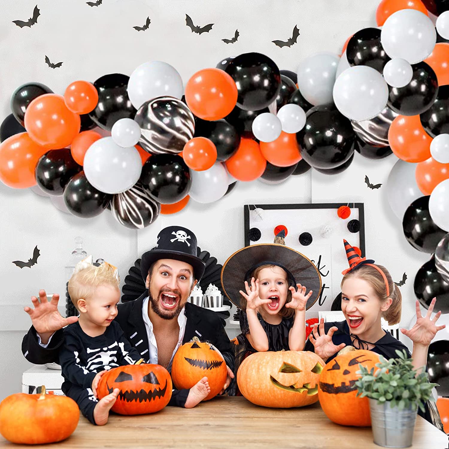 Halloween Arch Bat Sticker Decorative Balloon Garland