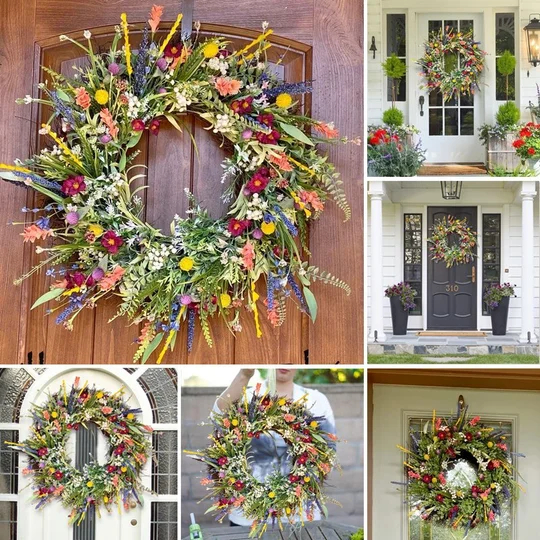 Texas Wildflower wreath-wreaths for front door