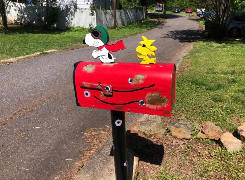 Patina Snoopy Red Baron Mailbox
