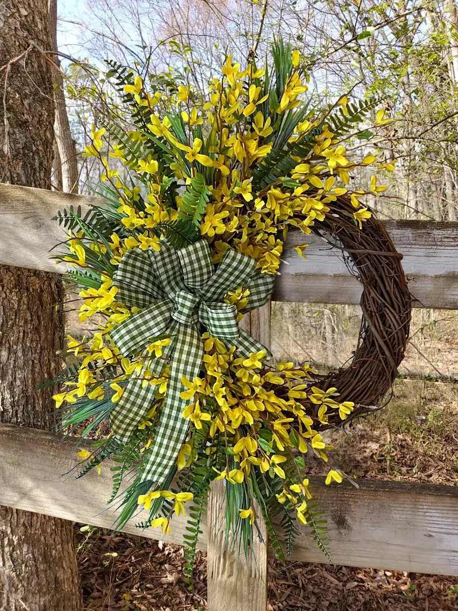 🌻Forsythia Wreath Honeysuckle Wreath🌻