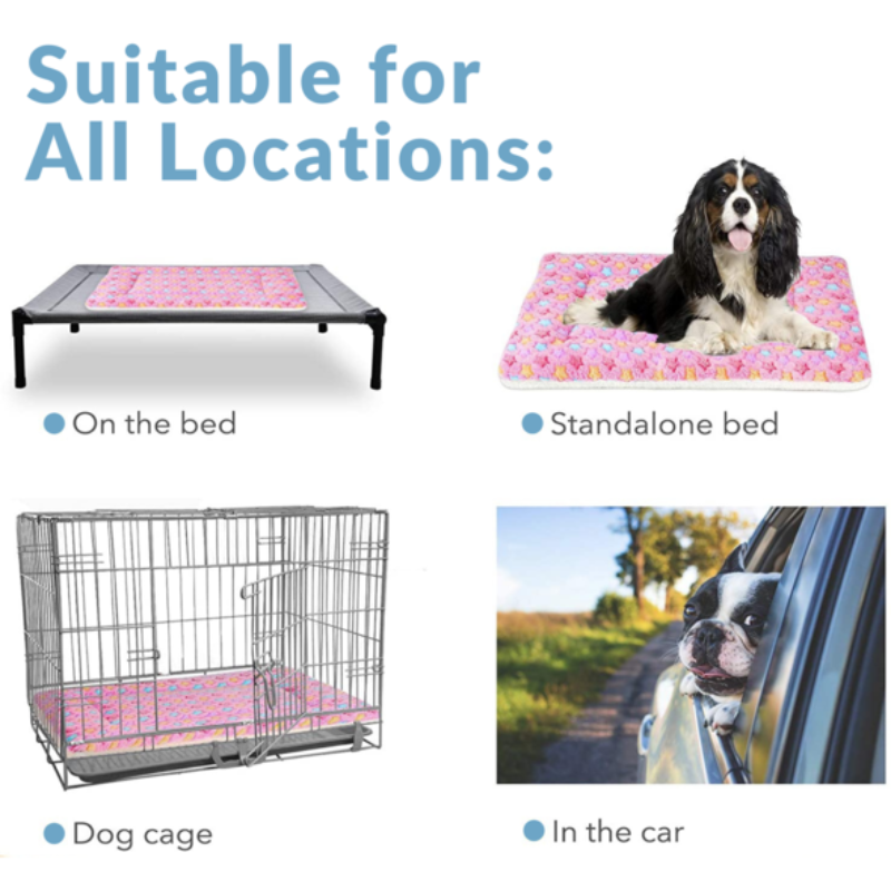 Cosy Calming Pet Blanket Coffe with Footprint