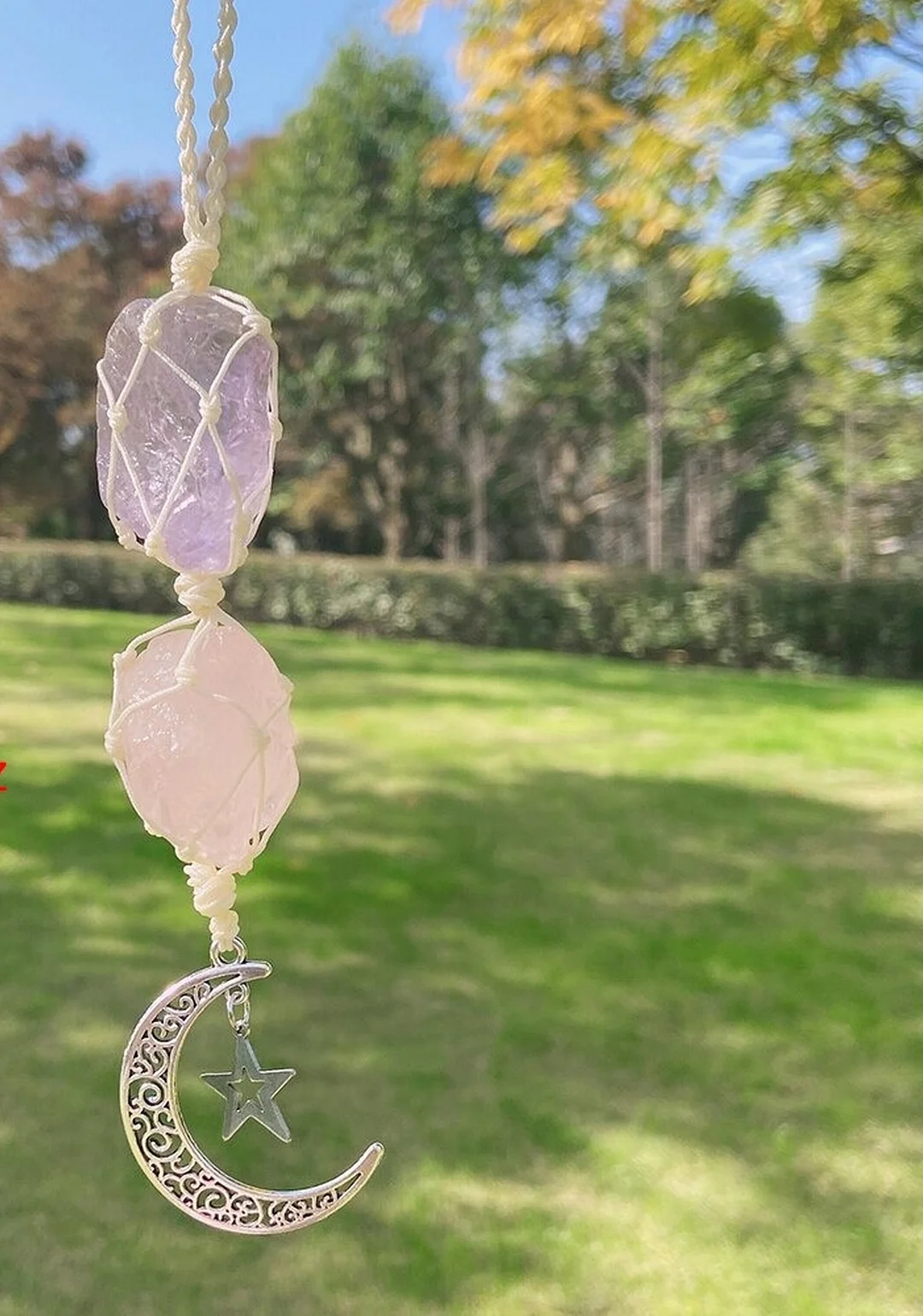Raw Crystal Car Ornament