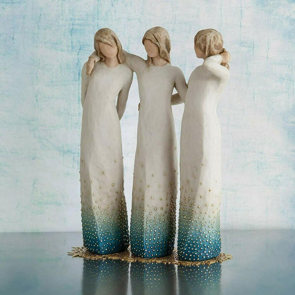 Sisters Forever Hand-painted Sculpture