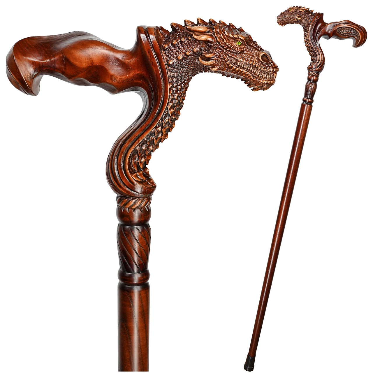 Dragon Cane wooden walking stick