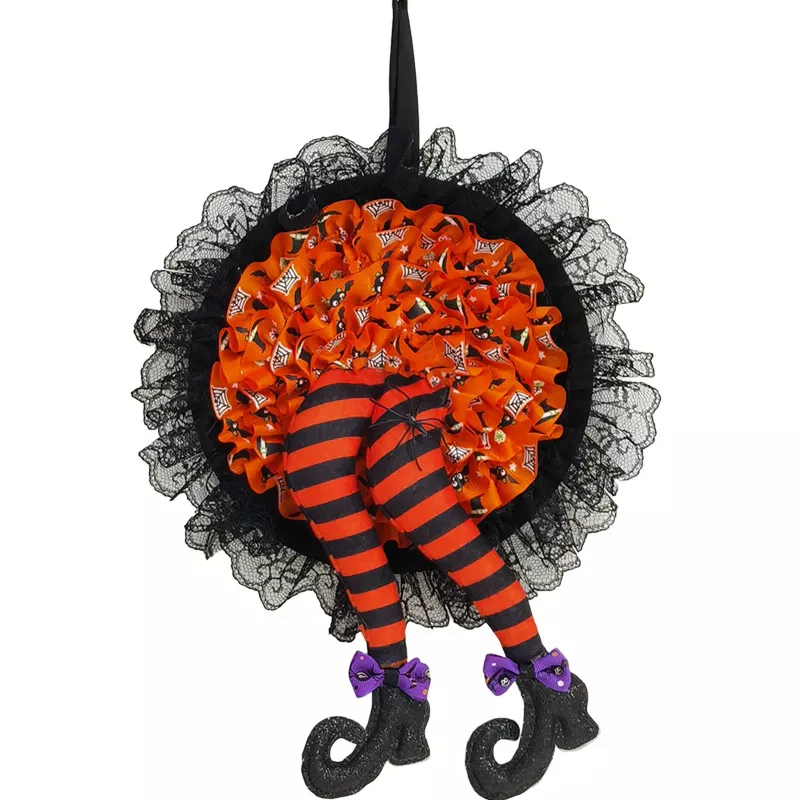 Halloween Witch Legs Wreath