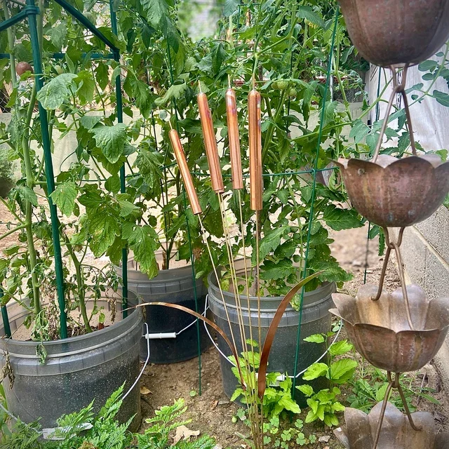 Copper Cattail Wind Chimes