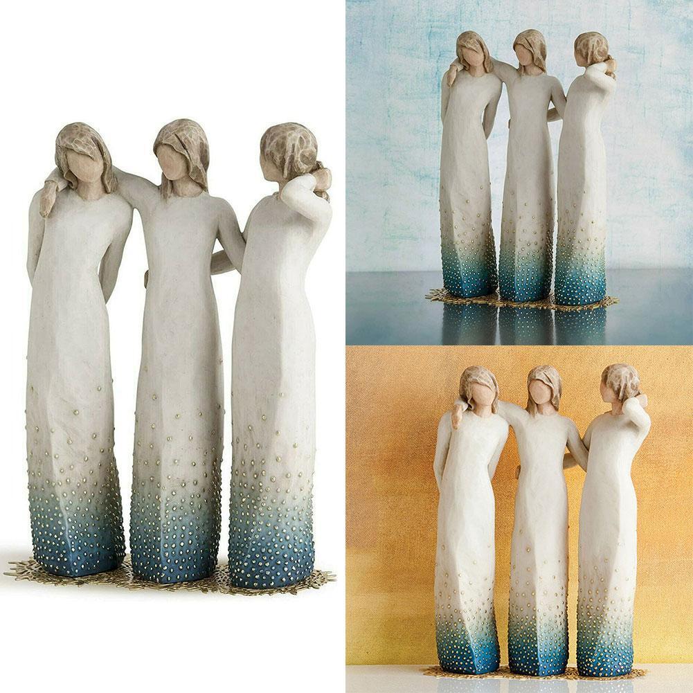 Sisters Forever Hand-painted Sculpture