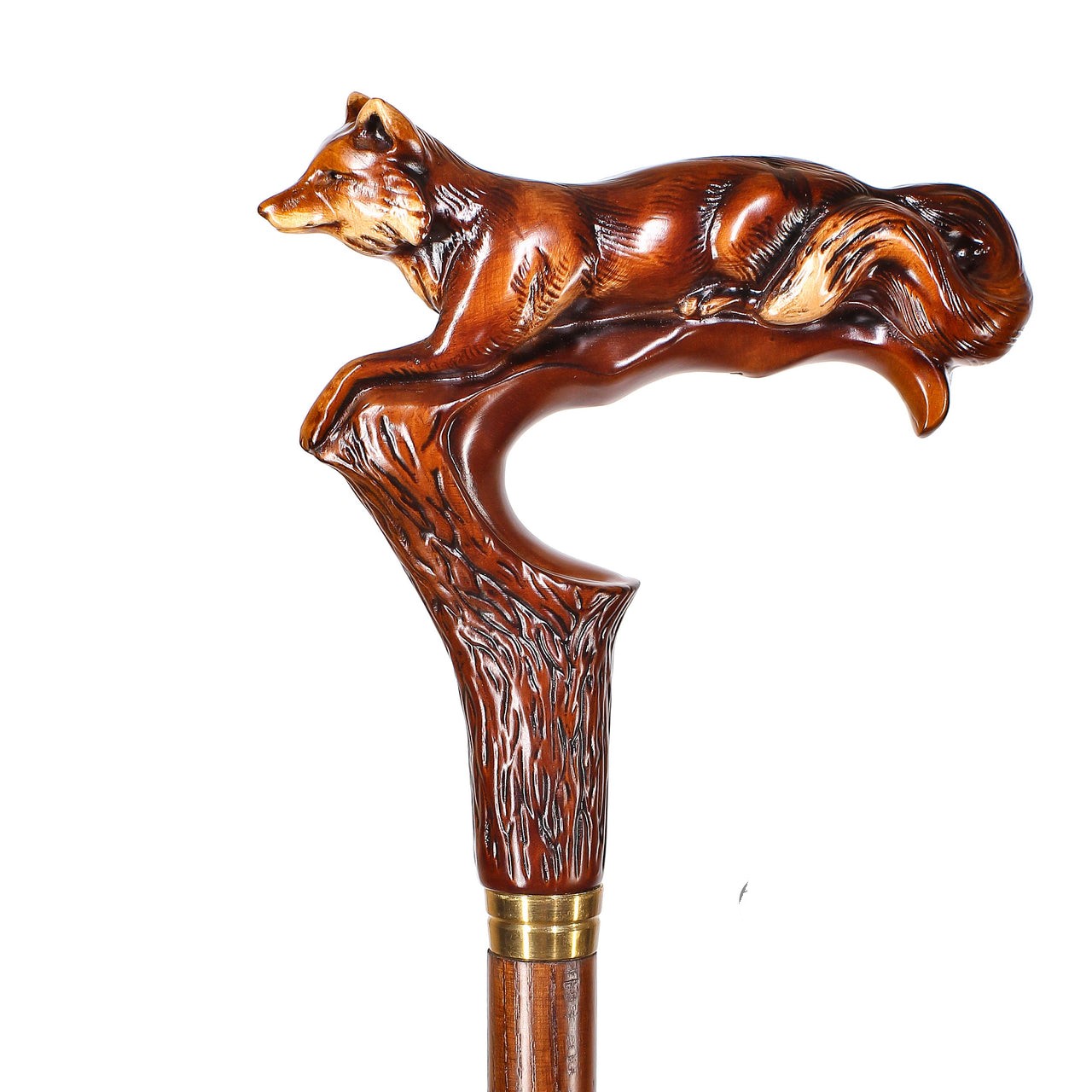 Fox Elegant Wooden Wooden Walking Stick Cane