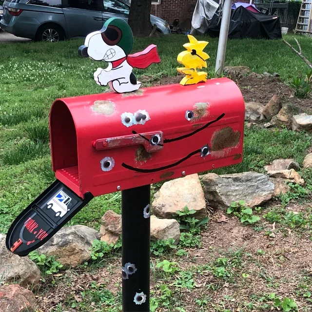Patina Snoopy Red Baron Mailbox