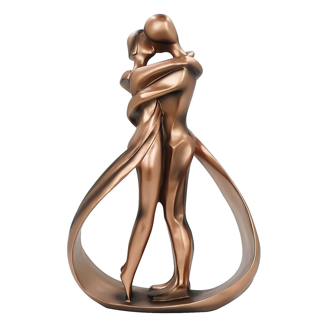 Romantic abstract passion hug kiss affectionate couple statue