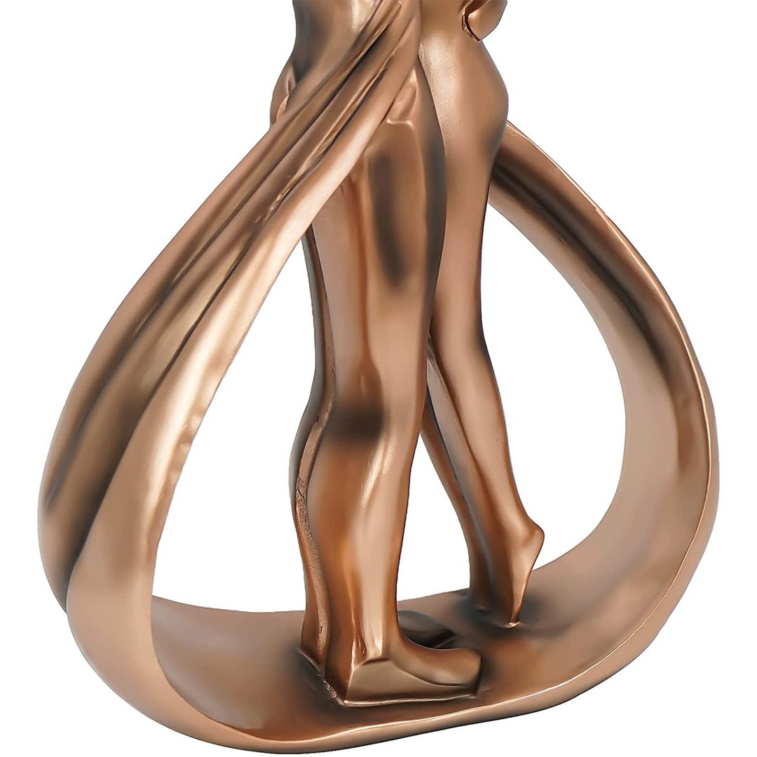 Romantic abstract passion hug kiss affectionate couple statue