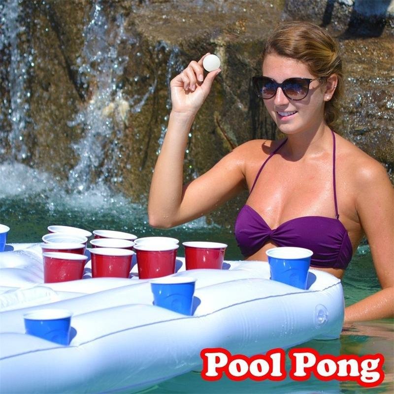 Inflatable Beer Table Cup Hole Floating Row Water Table Tennis Table Entertain