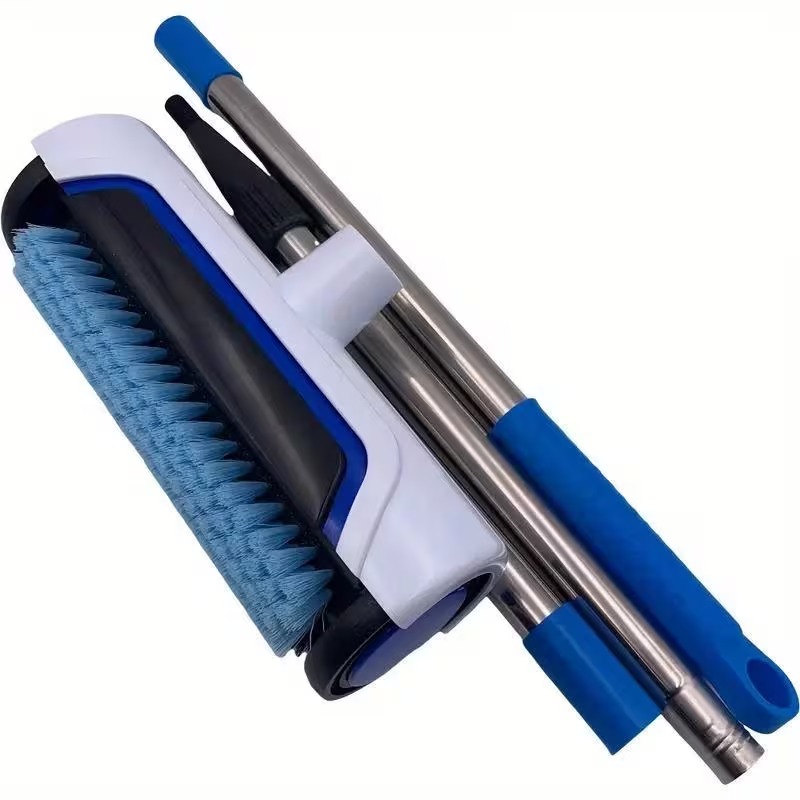 Carpet Cleaner Brush/Scrubber with Extendable Long Handle，Rug Renovator Brush, Tile Grout and Carpet Cleaning 2-in-1