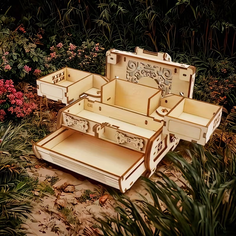DIY Jewelry Box Handmade Wooden 3D Puzzle Model Kit
