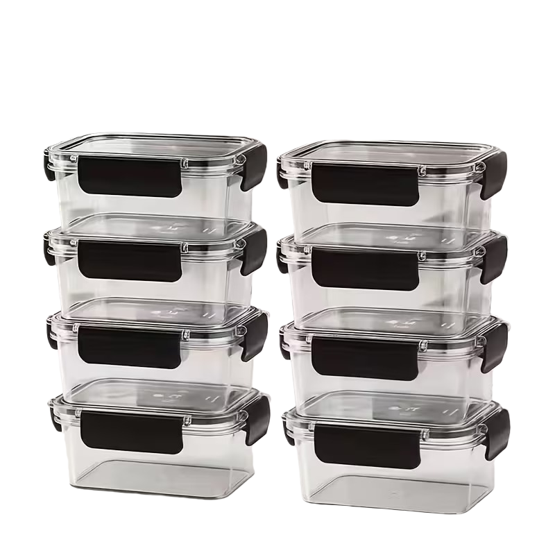 16pcs Stackable Refrigerator Storage Containers with Airtight Lid Snap-Lock Food Storage Containers - High Transparency PET