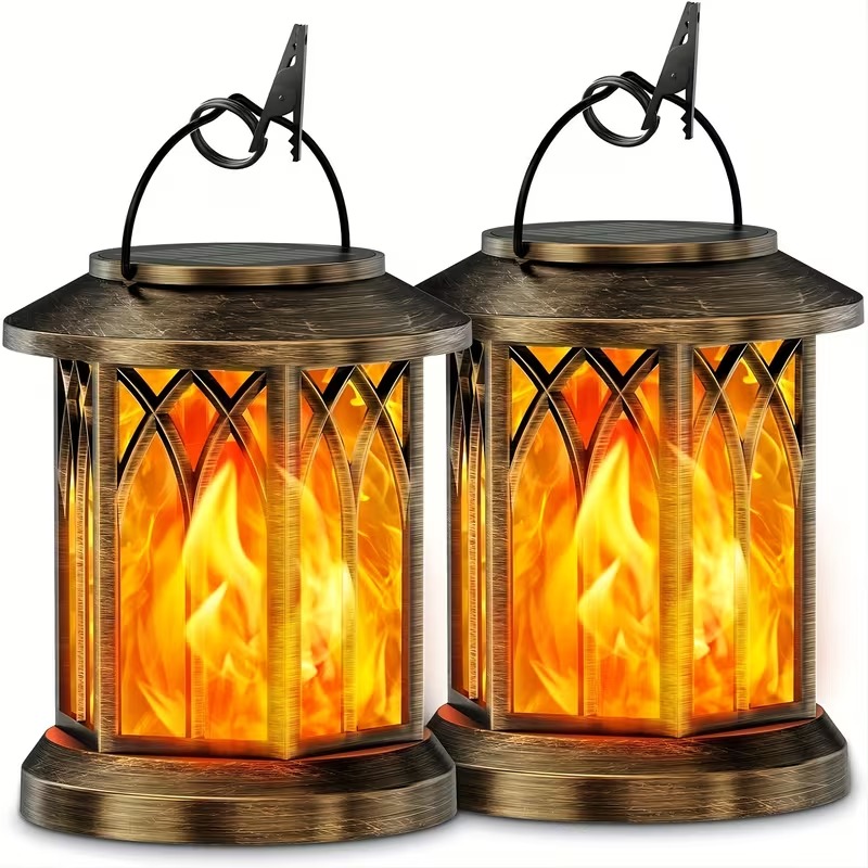 Hanging Solar Lanterns Lights Outdoor,2/4 Pack Solar Hanging Lights Outdoor, Auto On/Off Solar Lantern
