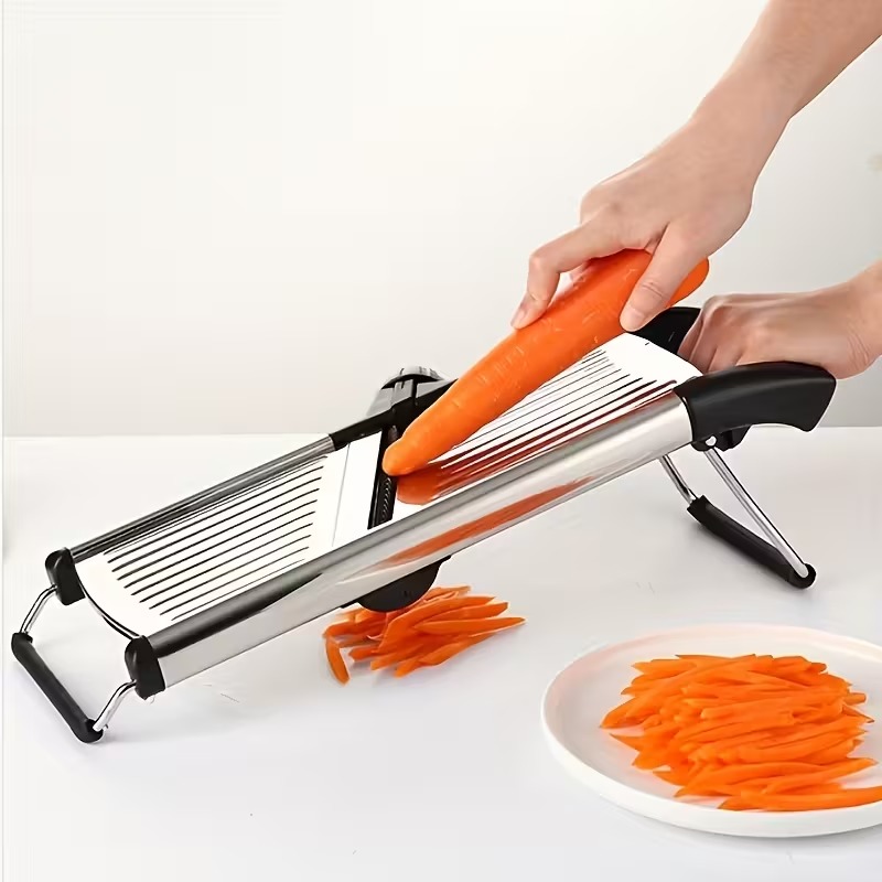 Professional Stainless Steel Vegetable Slicer | Adjustable Mandoline Slicer with 5 Blades