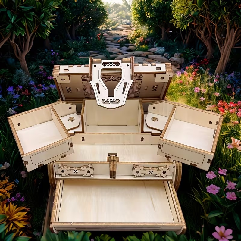 DIY Jewelry Box Handmade Wooden 3D Puzzle Model Kit