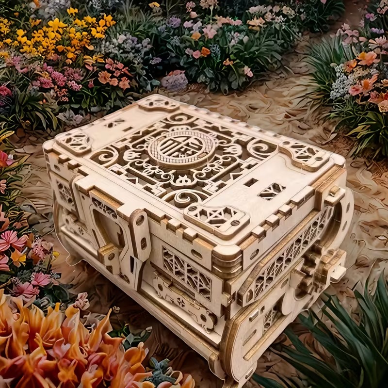 DIY Jewelry Box Handmade Wooden 3D Puzzle Model Kit