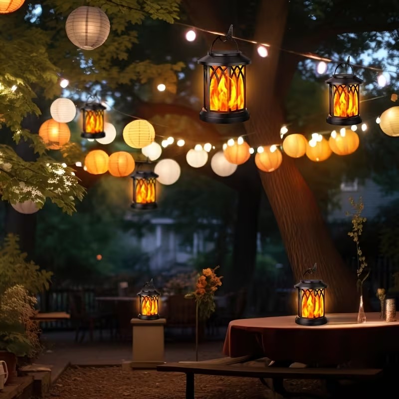 Hanging Solar Lanterns Lights Outdoor,2/4 Pack Solar Hanging Lights Outdoor, Auto On/Off Solar Lantern