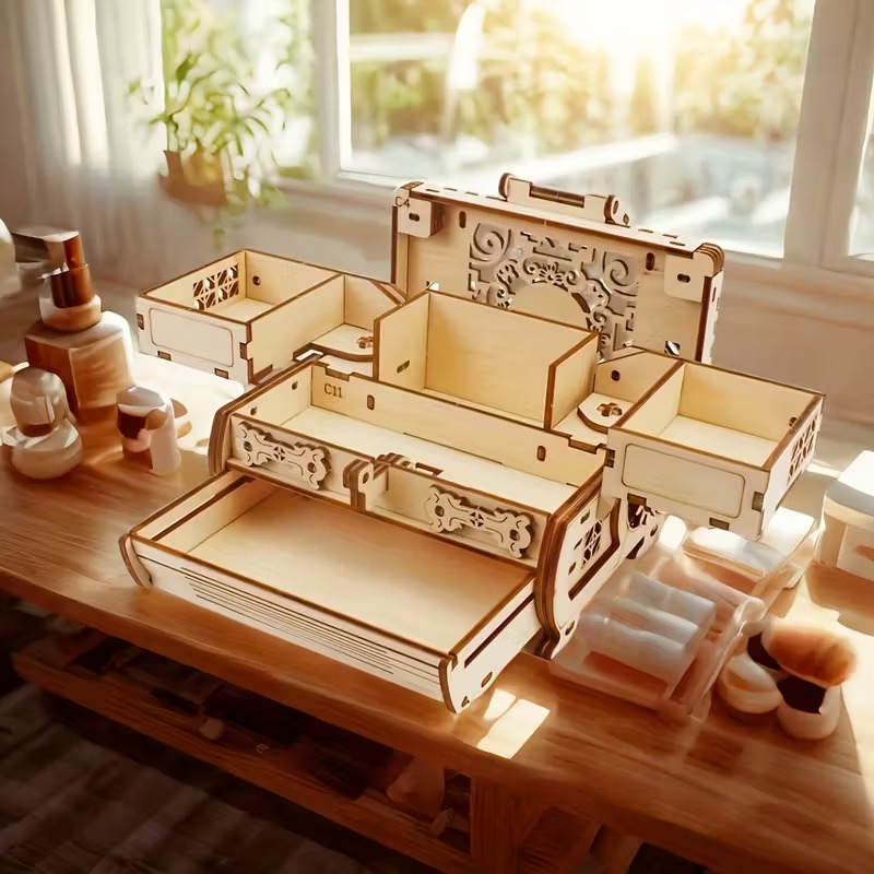 DIY Jewelry Box Handmade Wooden 3D Puzzle Model Kit