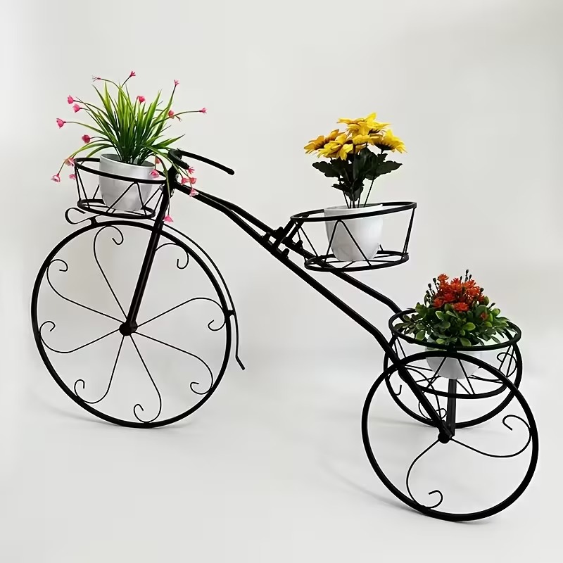 3-Tier Garden Bicycle Flower Pot Holder Display Rack