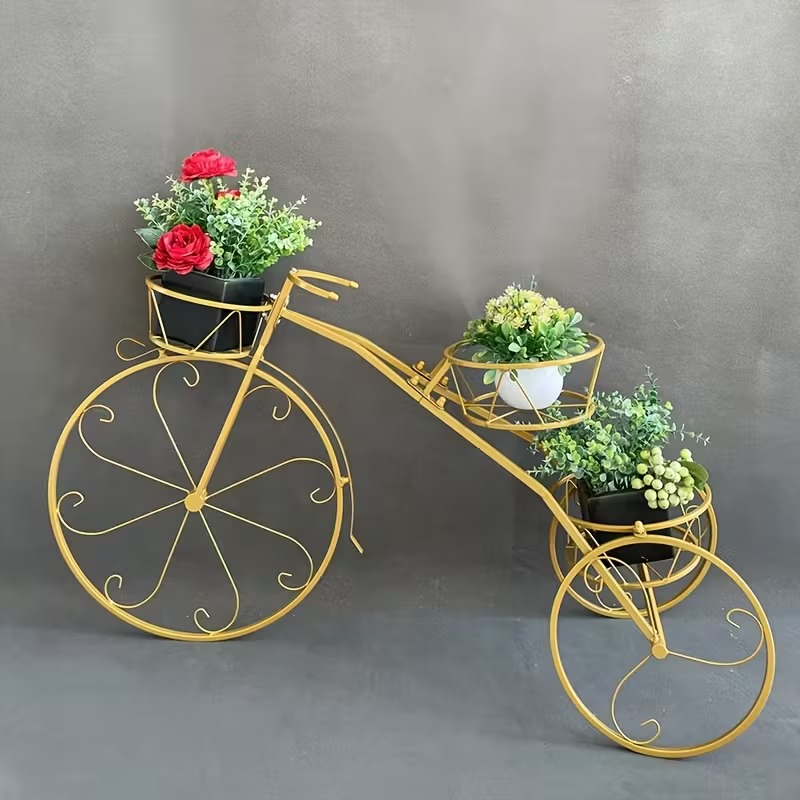 3-Tier Garden Bicycle Flower Pot Holder Display Rack