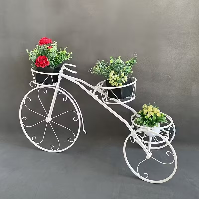 3-Tier Garden Bicycle Flower Pot Holder Display Rack