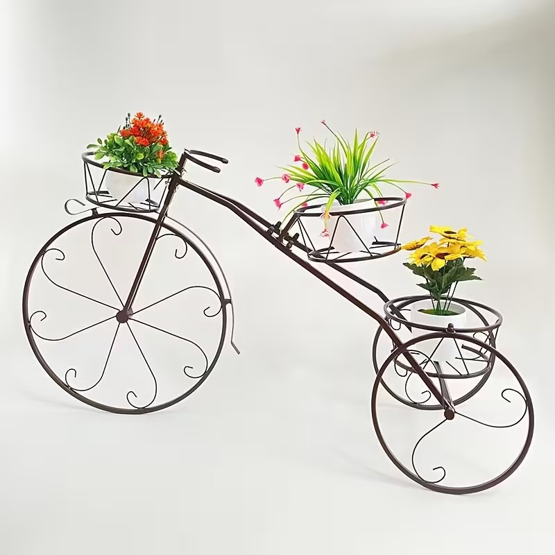 3-Tier Garden Bicycle Flower Pot Holder Display Rack