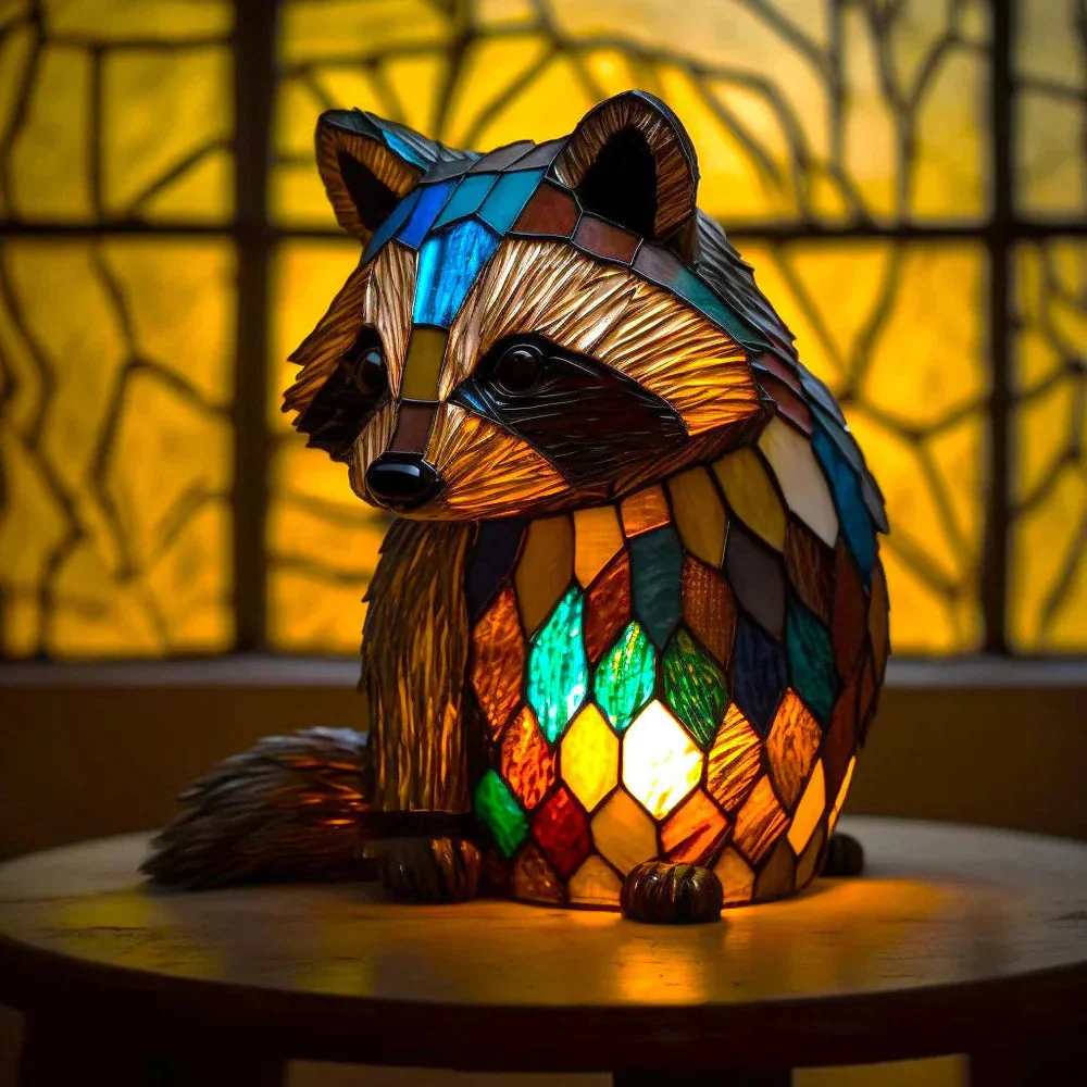 2026 Lamp Stained Glass Animal Table Accent Light Sculpture