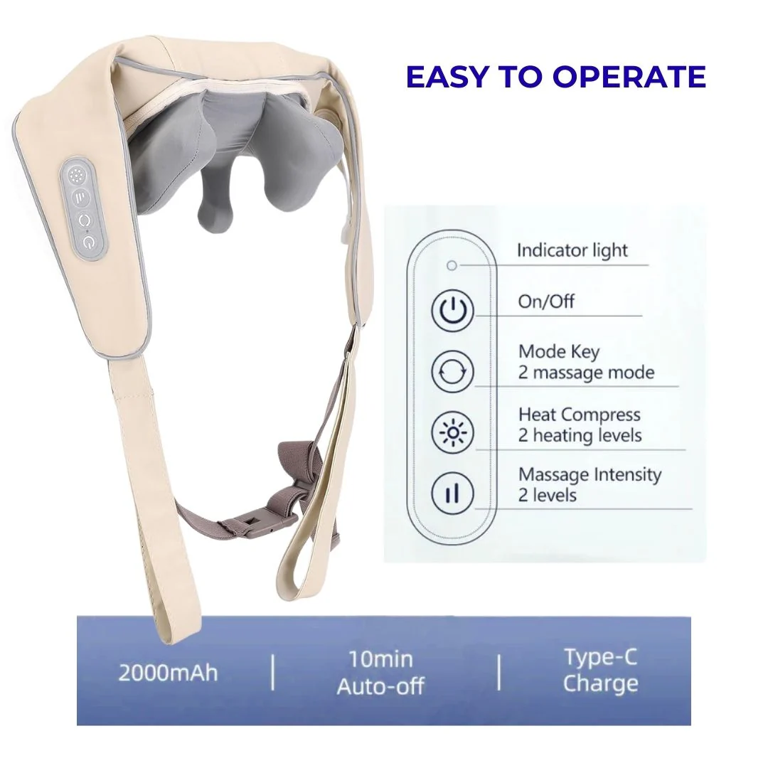 2026 Mediwares Heated Shiatsu Neck & Shoulder Massager | Electric Pain Relief Shawl