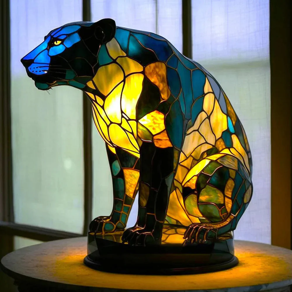 2026 Lamp Stained Glass Animal Table Accent Light Sculpture