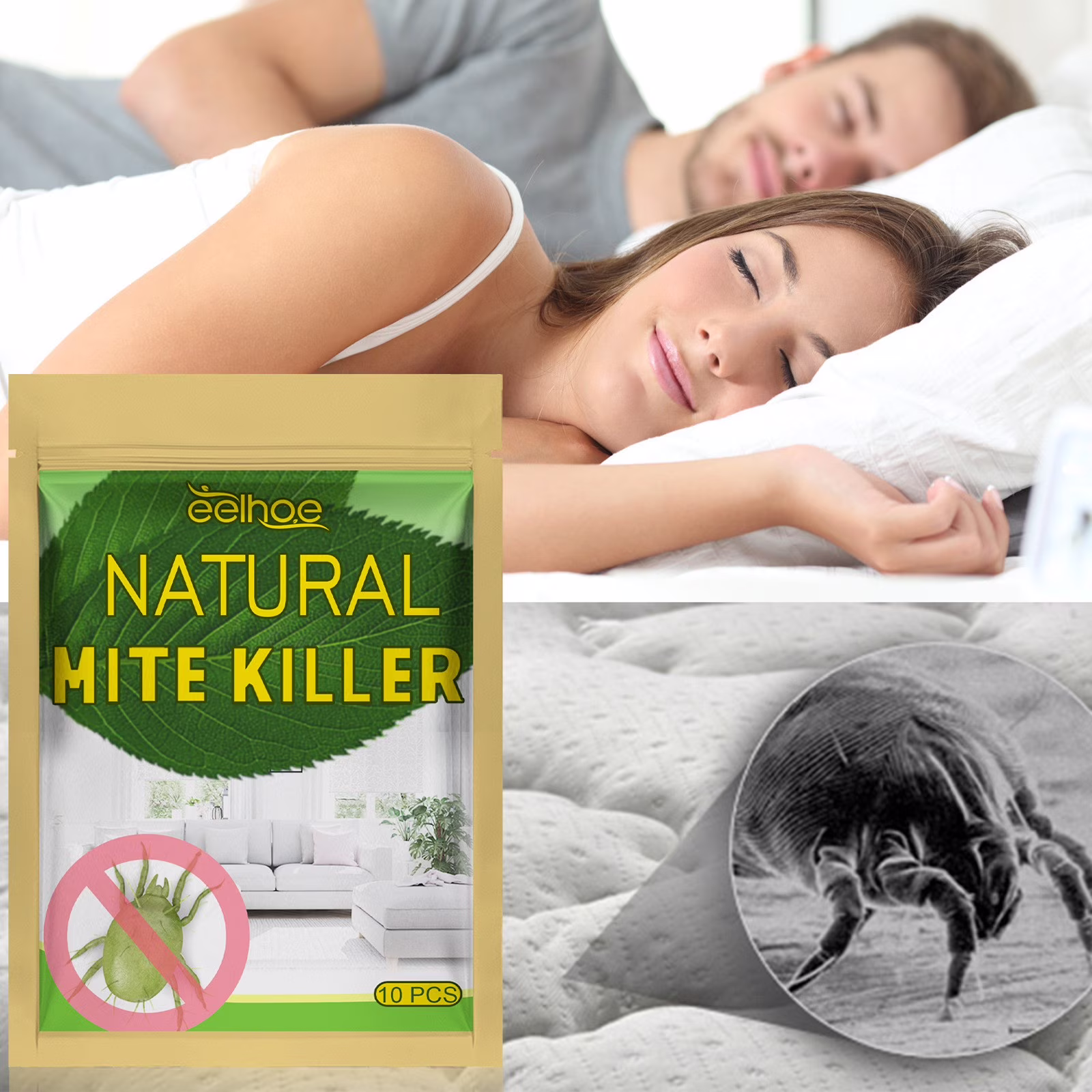 2026 Natural Mite Killer Sachets Safe and Eco-Friendly Solution for Dust Mite Control in Home 10 Pack