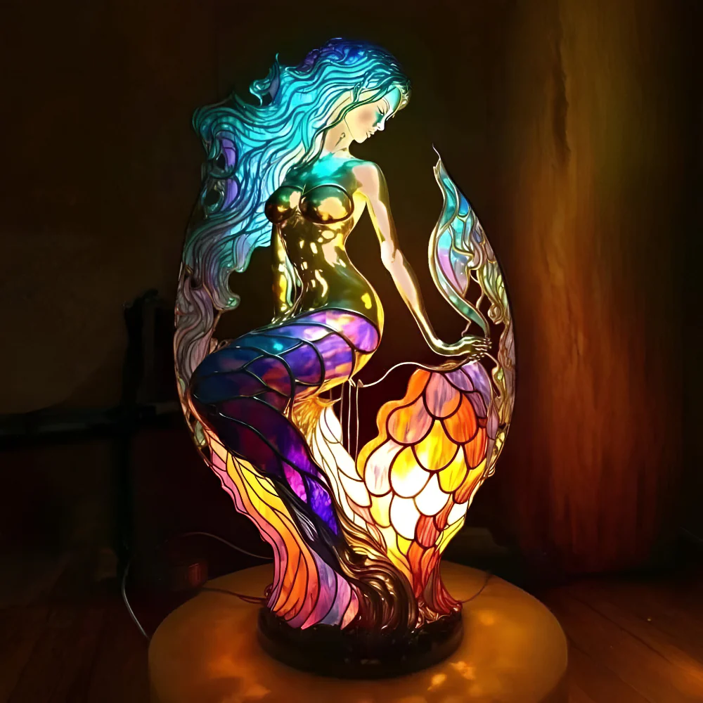 2026 Lamp Stained Glass Animal Table Accent Light Sculpture