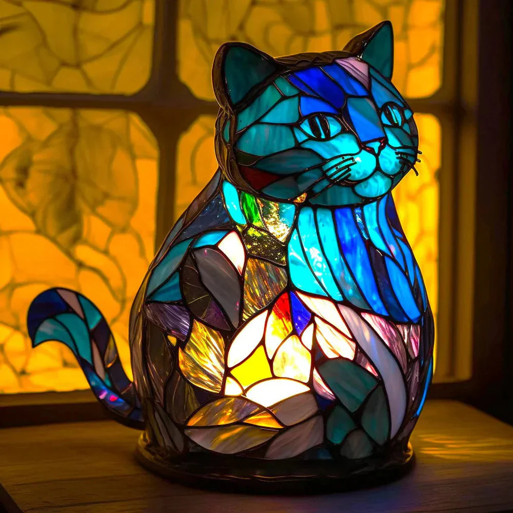2026 Lamp Stained Glass Animal Table Accent Light Sculpture