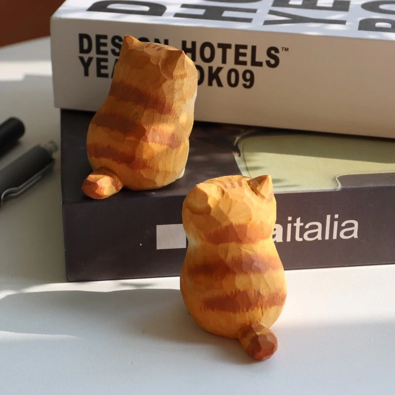 2026 Handmade Wooden Cute Pet Figurines